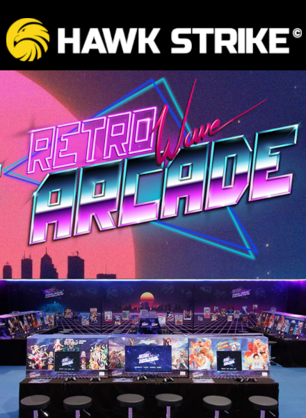 HAWK STRIKE: Stolzer Sponsor der Retro Wave Arcade Ausstellung auf der DoKomi 2024